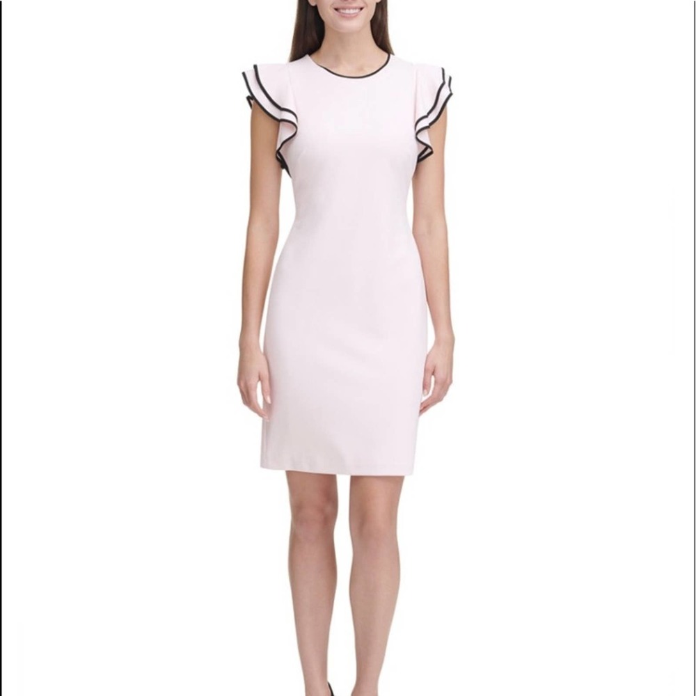 Tommy Hilfiger Pink sheath dress- flutter sleeve